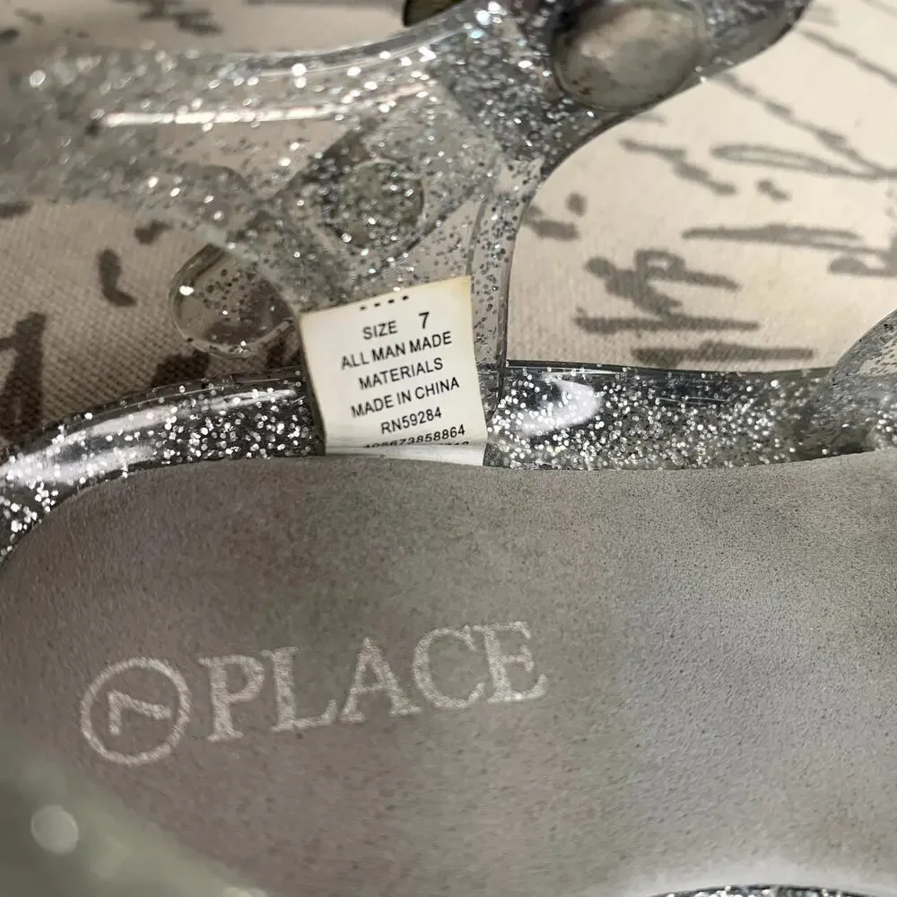 5/$25 Children's Place Jelly Clear Sparkle‎ Sandals